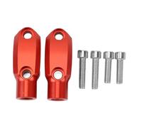 Ldafava 1 Pair Motorcycle Mirror Mount M10 X 1.5 Clockwise Thread Adjustable Iron Handlebar Mirror Clamp For F900XR G310R (Red)