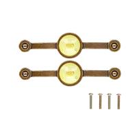 Ldafava 2 Pcs Zinc Alloy Antique Copper Handle European Modern Pastoral Color Acrylic Handle for Cabinet Drawer (Yellow)
