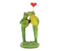 Ldafava 3D Frog Decor Couple Figurine Novelty Animal Statue Ornament Cute Fun Home Office Desk Decoration Gift for Birthday Christmas Resin Material 7 x 16cm