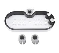 Ldafava Adjustable Shampoo Soap Storage Shelf Organizer Shower Head Tray Bathroom Storage Rack Plastic White Black 28x12x3 2cm For Shower Rods Hoses 22mm 24mm 25mm Diameter
