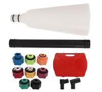 Ldafava Engine Oil Funnel Set, ABS & Metal Construction, 12-Piece Set with Offset Extension Tube and Color Coded Adapters for Automotive Use, Durable Design, Easy to Use