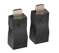 Ldafava HDMI To RJ45 Extender Kit, 2-Pack HDMI Over Ethernet Converter Supports 4K 1080P 3D Video Transmission Up To 30m/100ft, Compatible With Cat5e Cat6 Cat6e Cables For HDTV PS4 Projectors