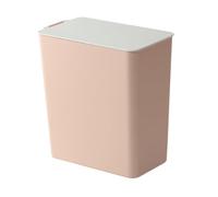 Ldafava Mini Trash Can Desktop Countertop Garbage Bin Plastic Kitchen Waste Basket with Lid Nordic Style Compact Size Manual Flip Top for Office Home Kitchen Durable Lightweight (Light Pink)