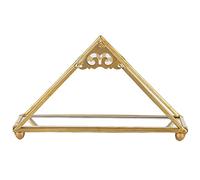 Ldafava Mirror Jewelry Tray Glass Perfume Storage Tray Jewelry Plate Golden Metal Decorative Tray