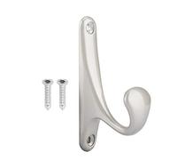 Ldafava Modern Wall Mounted Coat Hook Solid Zinc Alloy Durable Clothes Rack Holder with Double Hole Fixation for Bathroom Cloakroom Wardrobe Matte Black Silver Chrome 85mm (Pearl Ni Color)