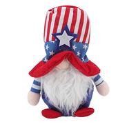 Ldafava Patriotic Gnome Decorations 4th of July Faceless Dwarf Doll Plush Patriotic Gnome Standable Props for Independence Day Party Room Decoration Flannel Material 44g (Red Striped Hat)