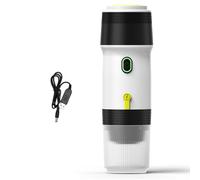 Ldafava Portable Coffee Maker Cordless Electric Mini Coffee Machine 3 in 1 USB Rechargeable for Home Car Travel Work With Capsule Ground Coffee Cold Brew Heating 120ml Cup ABS Shell (White)