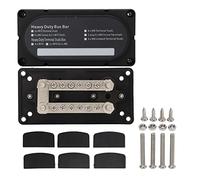 Ldafava Power Distribution Block 4 Post 100A Dual Busbar Heavy Duty Marine Bus Bar for 12 48V Car Truck RV Boat ABS Shell Stainless Steel Accessories Brass Zinc Plating Inner Parts Nylon