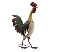 Ldafava Rooster Statue Handcrafted Metal Rooster Decor Vivid Colors Lifelike Design Durable Yard Art for Garden Porch Home Decor Iron Material 22.44 Inches Tall