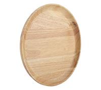Ldafava Round Wooden Tea Tray Premium Rubber Wood Serving Plate Dish Elegant Wood Grain Raised Edges for Restaurant Cafe Home Use Brown 18cm 24cm 27cm (27 * 27cm)