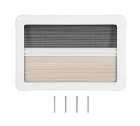 Ldafava RV Pleated Blinds Sturdy Durable Privacy Protection UV Blocking for Van Caravan Motorhome White Frame Black Mesh Khaki Blackout Curtain 30 X 20in