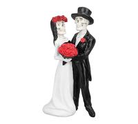 Ldafava Skeleton Wedding Couple Statue Handcrafted Romantic Dancing Skeleton Bride Groom Figurine for Halloween Dia de los Muertos Decor Resin 16cm
