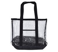 Ldafava Transparent Beach Bag PVC Clear Tote Bag with Zipper Closure for Pool Camping Picnic Gym Travel Fashionable Durable Big Capacity Easy to Clean Modern Design Wide Uses