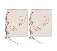 Ldafava Wedding Vow Booklets Set of 2 Elegant Wooden Oath Books with Hemp Rope for Wedding Ceremonies Anniversaries and Special Occasions 10.5 x 8cm Blank Paper for Personalized Vows (Type 2)