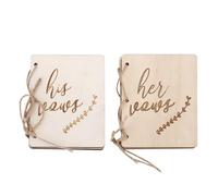 Ldafava Wedding Vow Booklets Set of 2 Elegant Wooden Oath Books with Hemp Rope for Wedding Ceremonies Anniversaries and Special Occasions 10.5 x 8cm Blank Paper for Personalized Vows (Green)