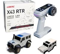 LDARC 1:43 Scale Mini RC Crawler RTR RC Rock Truck 4x4 2.4GHZ Hobby Grade Remote Control Car Model Vehicle RC Buggy (X43-Grey)