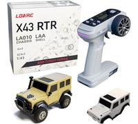 LDARC 1:43 Scale Mini RC Crawler RTR RC Rock Truck 4x4 2.4GHZ Hobby Grade Remote Control Car Model Vehicle RC Buggy (X43-Desert Yellow)