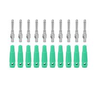 LDAUYZLING 10Pcs 4mm 7Pin Banana Plug Copper 1000V 32A Stackable Male Plugs with Soft Sleeve Screw Tight (Green)