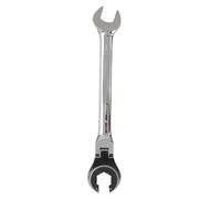LDAUYZLING 17mm 8.5in Ratcheting Open End Wrench Cr V Steel Angle Adjustable Flexible 72T Quick Release Dual Use Wrench for for Fuel Brake AC Pipe Nuts