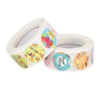LDAUYZLING 2Pcs Sticker Roll Washi Material Tape DIY Scrapbook Gift Packaging Label Decorative Stickers (Bread + Birthday Happy Birthday)