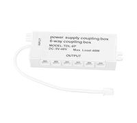LDAUYZLING 6 Way Coupling Box XH2.5 Port 48W 5-48V Plug and Play Power Supply Junction Box for LED Light
