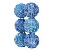 LDAUYZLING 6Pcs Xmas Tree Snowball Ornaments Pendant Decor Foam Wedding Decoration Scene Props 10cm (Blue)