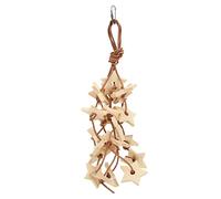 LDAUYZLING Bird Wood Star Toy Bite Resistant Parrot Wood Star Chewing Toy for Budgies Parakeet Cockatiel Lovebird (Original Color)