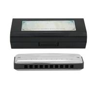 LDAUYZLING Blues Harmonica 10-Hole Mouthorgan A Key Portable Beginner Gift Wind Instrument (Black)