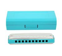 LDAUYZLING Blues Harmonica 10 Holes Mouthorgan D Key Stainless Steel ABS Resin Wind Instrument (Blue)