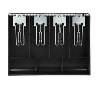LDAUYZLING Cash Drawer Register Insert Tray Replacement Cashier Four Box with Metal Clip (Black)