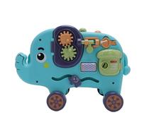LDAUYZLING Children Cartoon Toy Shape Matching Track Whacking Game Sliding Rotating Elephant Gear Toy Multifunctional Early Education Toy for Kids (Blue)