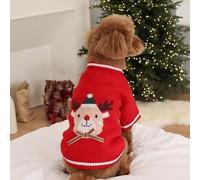 LDAUYZLING Dog Christmas Sweater Warm Soft Stylish Puppy Pullover Clothes for Bichon Pomeranian for Autumn Winter (M)