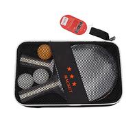 LDAUYZLING Pingpong Paddle Ball Set 2 Pcs Table Tennis Bats 3 Pcs Balls Wood Rubber Soft Sponge Racket for Training Exercise (Black)