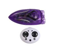 LDAUYZLING Remote Control Boat for Pools and Bathtubs, 2.4GHz Mini Stunt Speedboat with LED Lights, Rechargeable Airship Toy for Adults and Kids, White (Purple)
