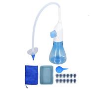 LDAUYZLING W10 Ear Washer Cleansing Kit Wax Removal Gentle Ear Irrigation Flushing Kit with 30 Nozzles (Blue)