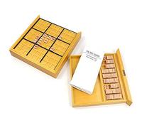 LDAUYZLING Wooden Sudoku Board Game with Drawer Wood Sudoku Puzzle Game Set Math Brain Teaser Desktop Toys