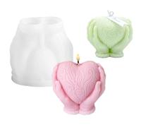 LdawyDE Candle Moulds, 3D Heart Candle Mould Soap Molds, DIY Casting Craft Epoxy Resin Moulds Silicone, Perfect for Home Decoration, Weddings and Valentine's Day Mother's Day Gifts