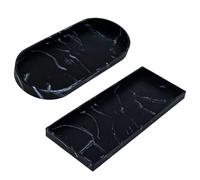LdawyDE Decorative Tray 2 Pcs, Bathroom Vanity Tray, Wont Break Silicone Trays, Kitchen Bath Sink Organizer Plate, Small Trays Decorative for Cosmetics Jewelry Trinket Countertop