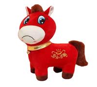 LDBKFD 20cm Cute Red Horse Soft Toy for VW Sharan II 2015-, Lucky Plush Seat Companion Funny Stuffed Animal Mascot Novelty Gift for Men, Women, New Drivers,Pouting