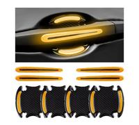 LDBKFD 8PCS Car Door Handle Protectors for Kia Carens II 2006-2010, High-Intensity Reflective Anti-Scratch Door Handle Guards & Cup Protectors,Yellow