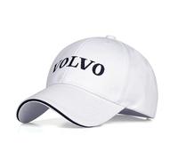 LDBKFD Car Logo Baseball Cap for Volvo Xc60 Recharge 2018-2023, Adjustable Cotton Cap for Men & Women Breathable Motorsport Hat,White-A
