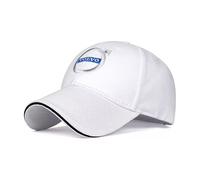 LDBKFD Car Logo Baseball Cap for Volvo Xc60 Recharge 2018-2023, Adjustable Cotton Cap for Men & Women Breathable Motorsport Hat,White-B