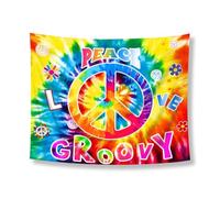 LDBKLGHJ Hippie Background Photo Booth Prop Background with Rope - Beautiful Hippie Theme Party Decor for a Vivid, Retro 60's Atmosphere
