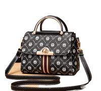LDBTY Women's Crossbody Handbag Printed Square Flap Twist Lock | Textured Print, Square Flap, Twist Lock, Organiser Pockets, Detachable Strap, Hand/Crossbody, 5 Colours