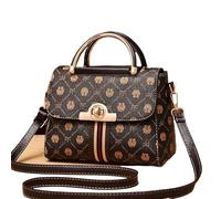 LDBTY Women's Crossbody Handbag Printed Square Flap Twist Lock | Textured Print, Square Flap, Twist Lock, Organiser Pockets, Detachable Strap, Hand/Crossbody, 5 Colours