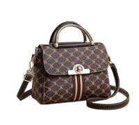 LDBTY Women's Crossbody Handbag Printed Square Flap Twist Lock | Textured Print, Square Flap, Twist Lock, Organiser Pockets, Detachable Strap, Hand/Crossbody, 5 Colours