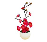 Ldbuejiaja 30CM Realistic Flower Tree Potted Flower Artificial Plant Not Need Watering Decorative Home Desk Display Accent Simulation Pot Plant Home Decoration