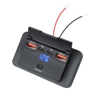 Ldbuejiaja Double USB Quick Charges Socket With Power Switches Waterproof Charges Fast Charging Adapter For 12V/24V Vehicles Boats Type C Socket