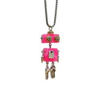 Ldbuejiaja Unique Robot Neck Piece Muti Functional Robot Pendant Necklace Vintage Movable Neck Jewellery for Daily Wear Data Artistic and Creative Jewellery