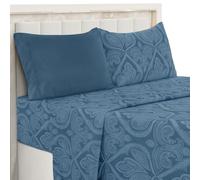 LDC LUX DECOR COLLECTION Paisley Pattern Ultra Soft Deep Pocket Duvet Cover Set Navy Double
